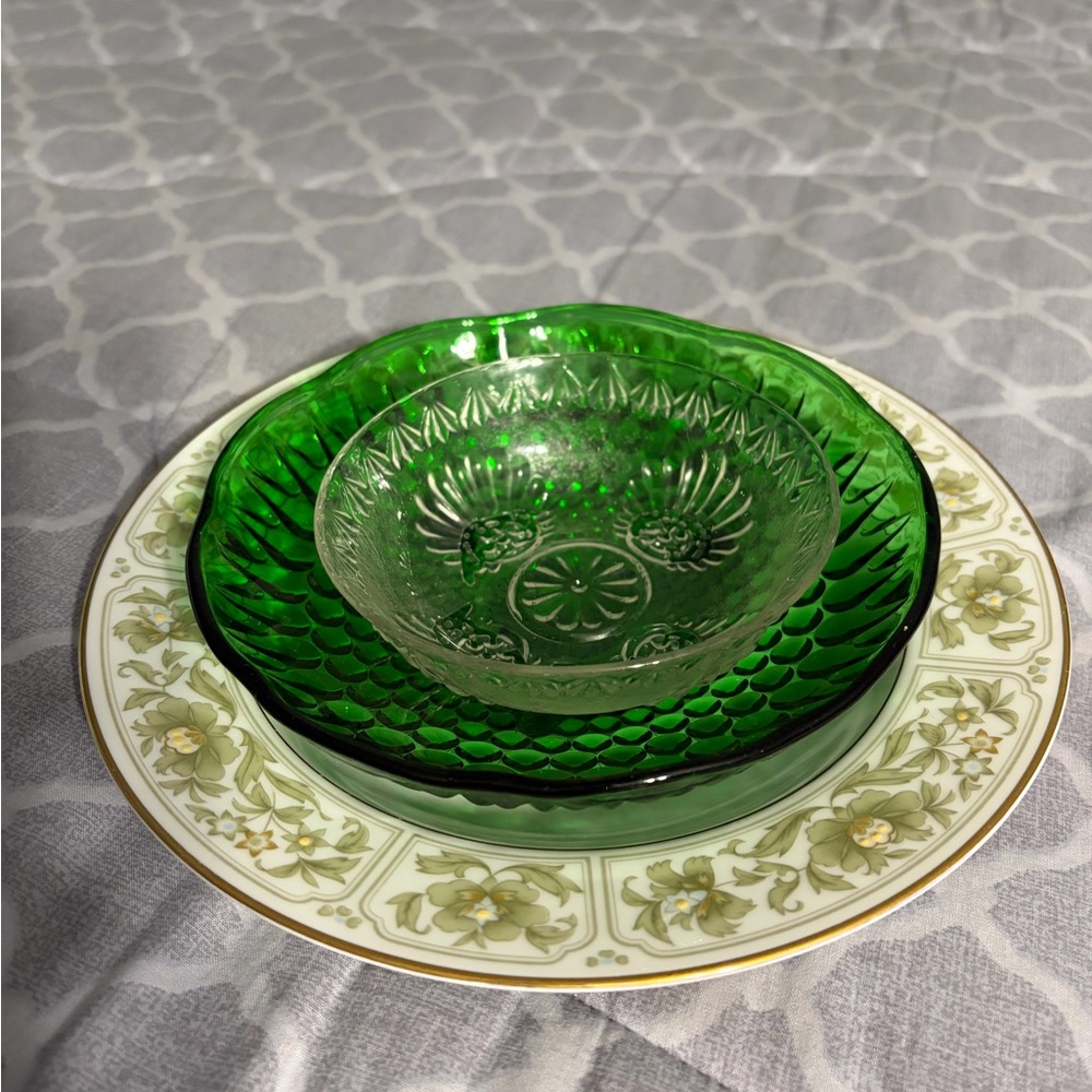 Glass Flower Plate/Bird Feeder